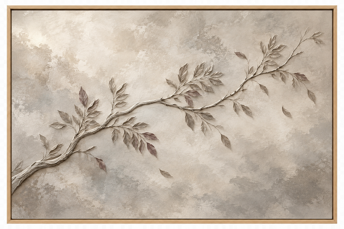 Misty Terebinth Branch Relief — Christian Canvas Wall Art