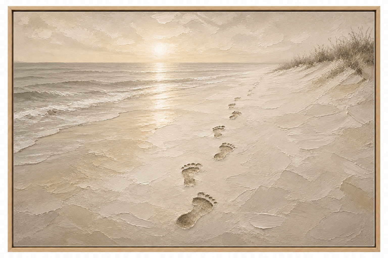 Jesus' Footprints in the Sand — Faith Canvas Wall Art