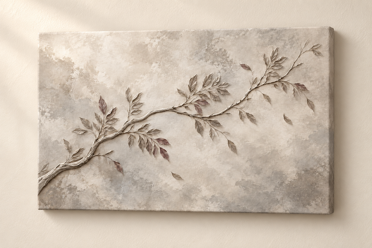 Misty Terebinth Branch Relief — Christian Canvas Wall Art