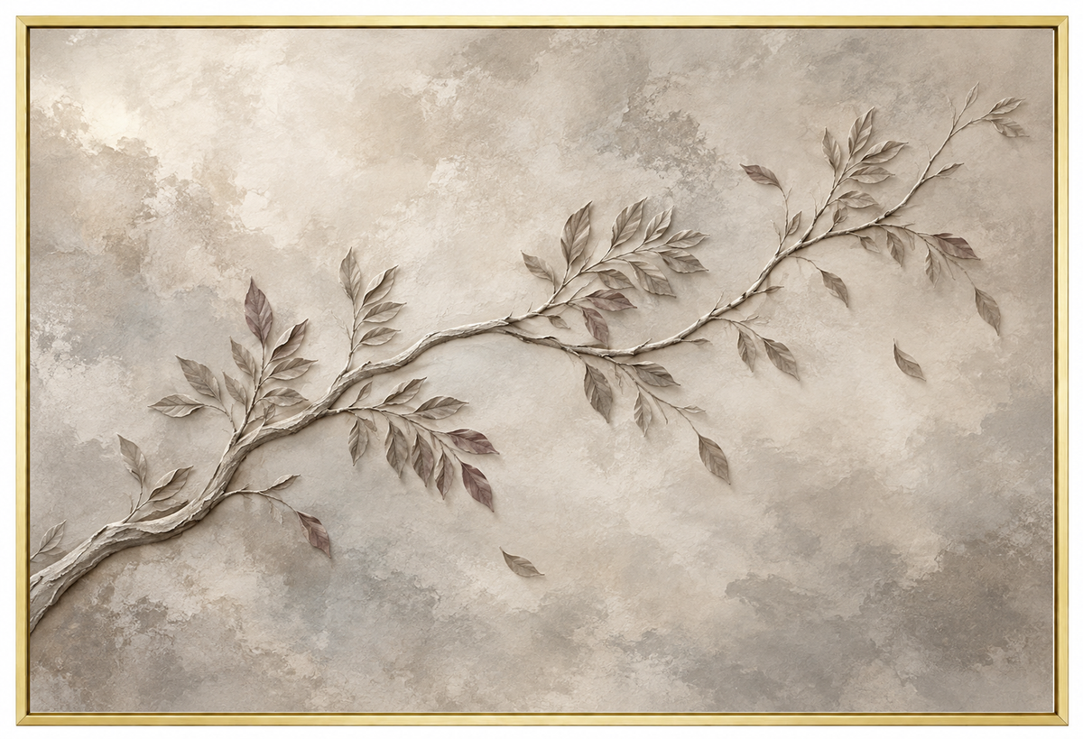 Misty Terebinth Branch Relief — Christian Canvas Wall Art