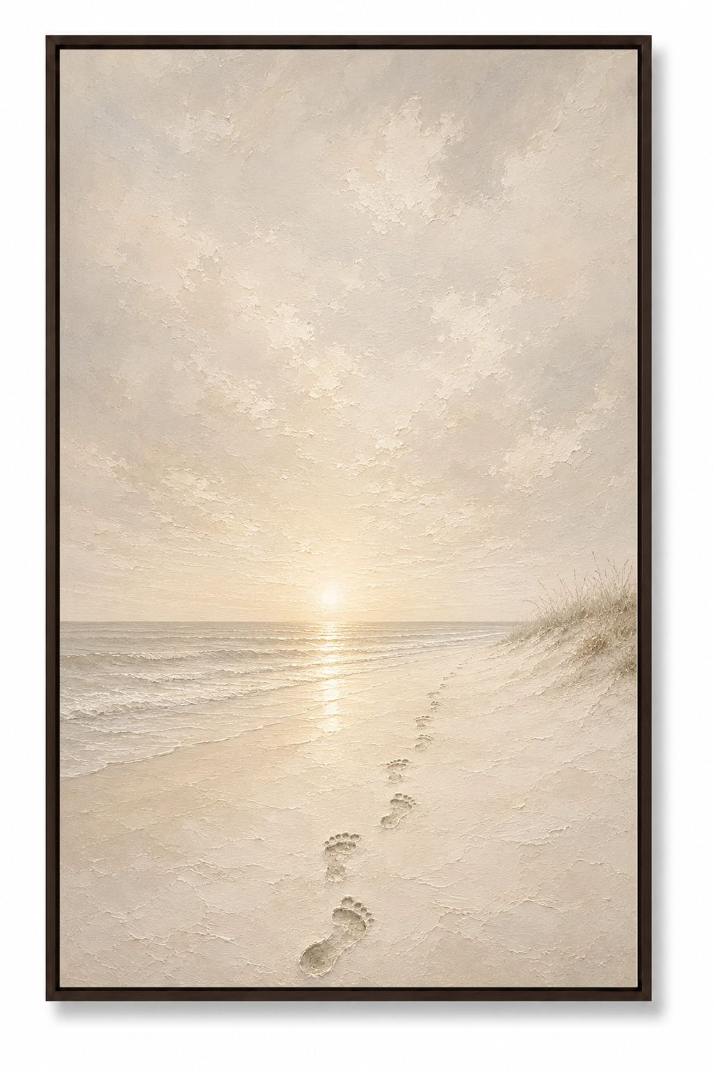 Jesus' Footprints in the Sand (Vertical) — Faith Canvas Wall Art
