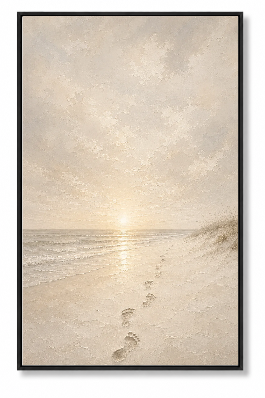Jesus' Footprints in the Sand (Vertical) — Faith Canvas Wall Art