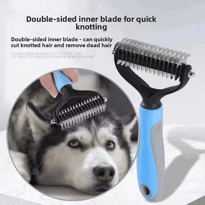 Double-Sided Dog Grooming Comb – Dematting & Deshedding Tool