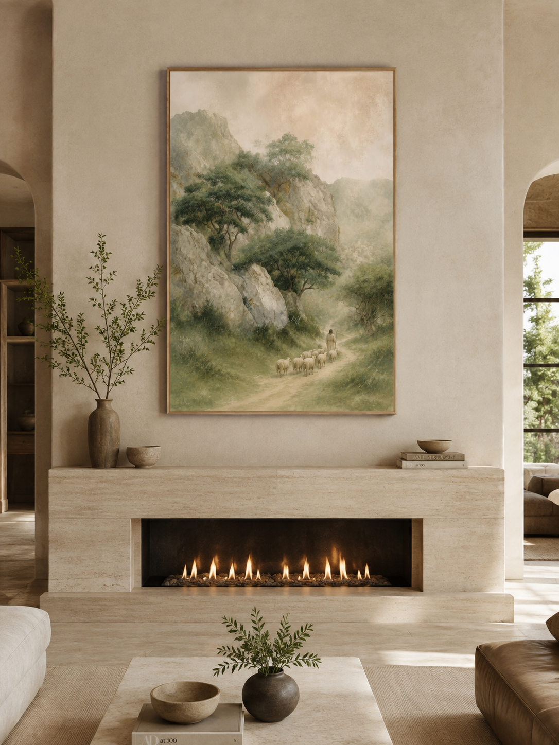 He Leadeth Me (Vertical) — Faith Canvas Wall Art