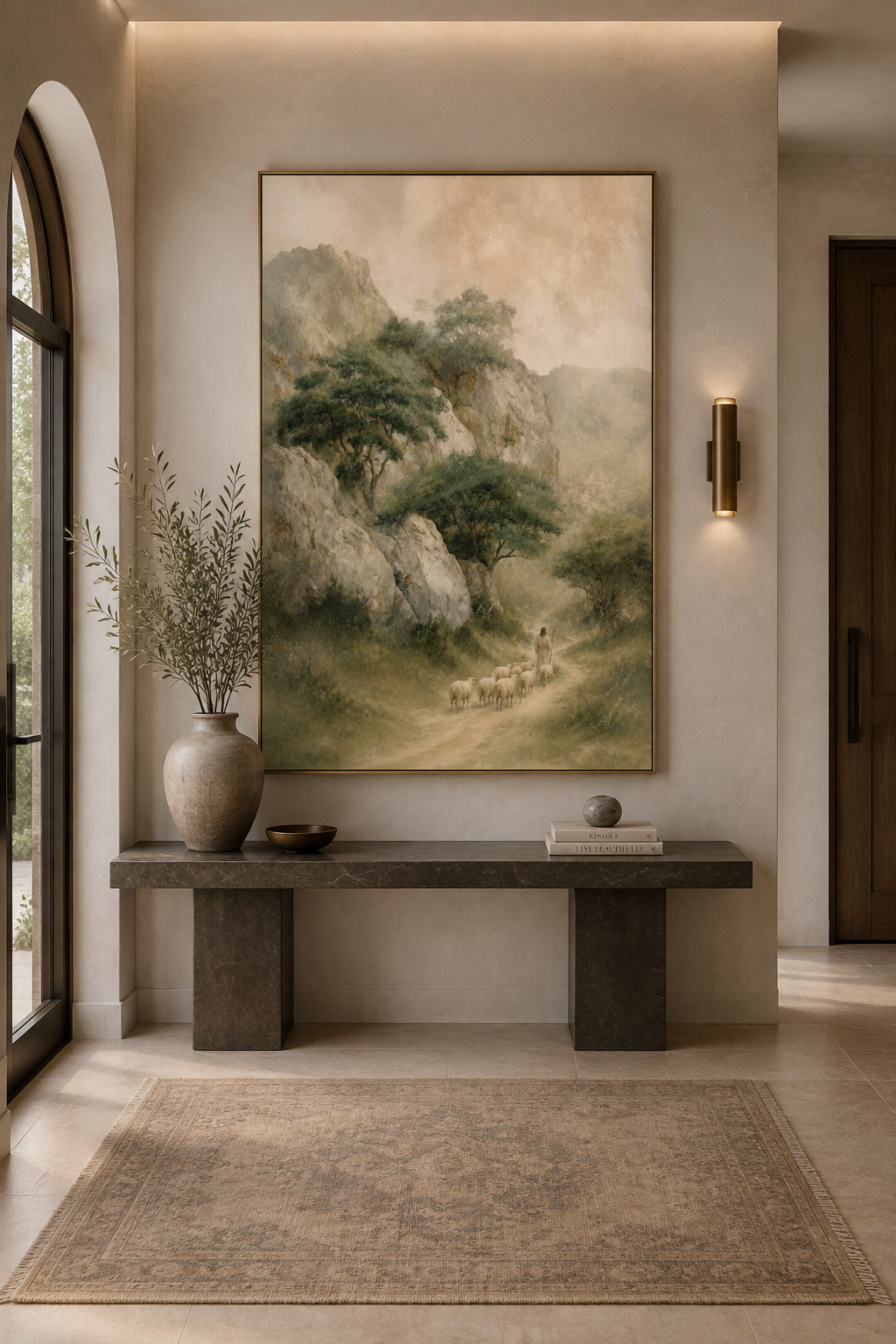 He Leadeth Me (Vertical) — Faith Canvas Wall Art