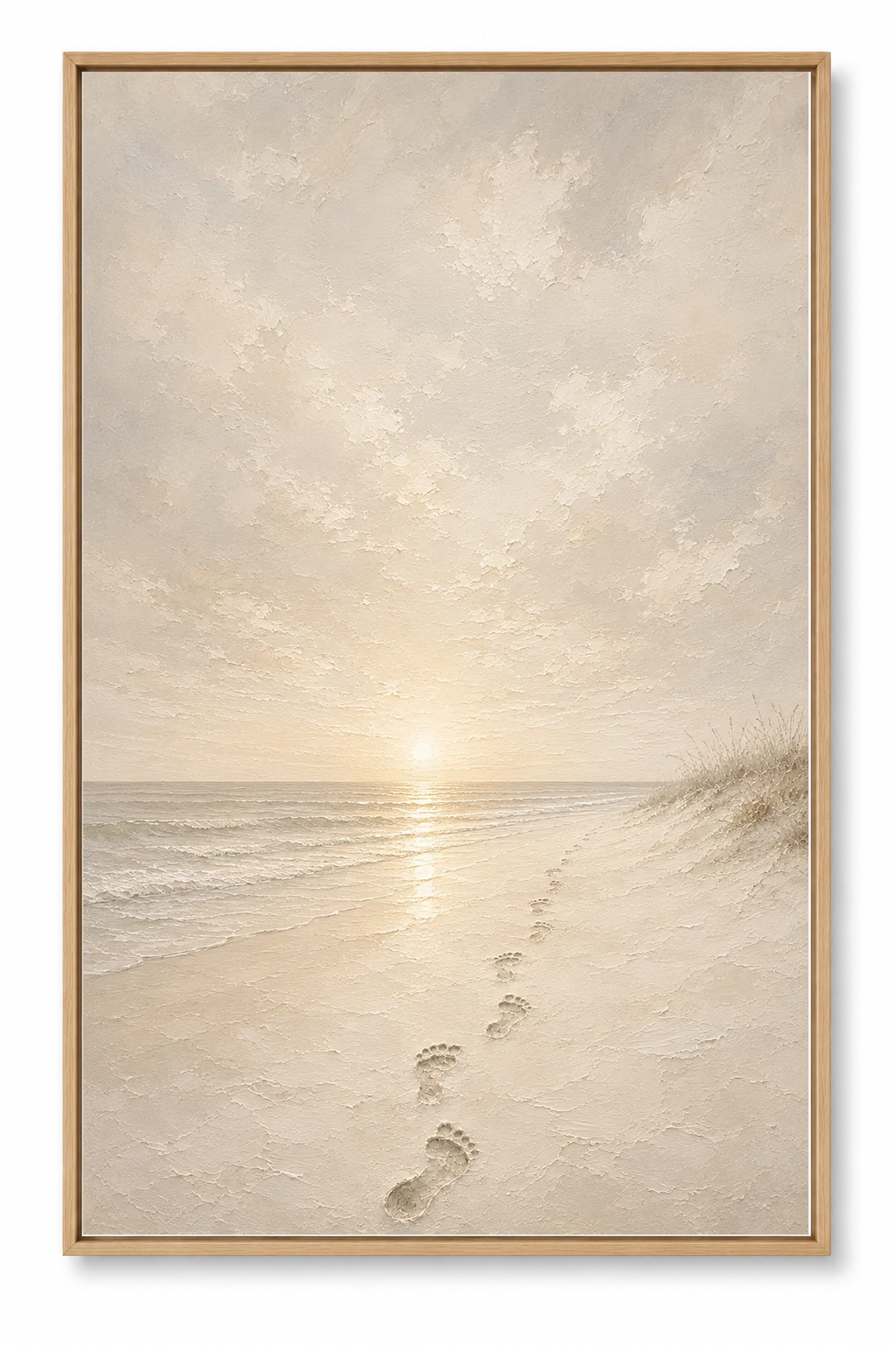 Jesus' Footprints in the Sand (Vertical) — Faith Canvas Wall Art