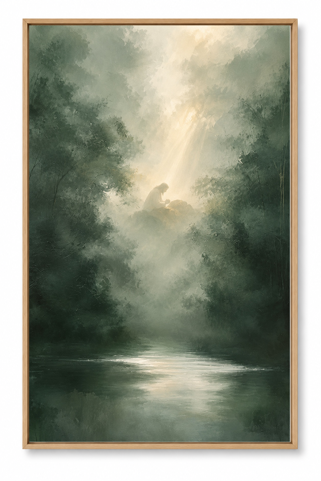Jesus Praying in Gethsemane (Vertical) — Faith Canvas Wall Art