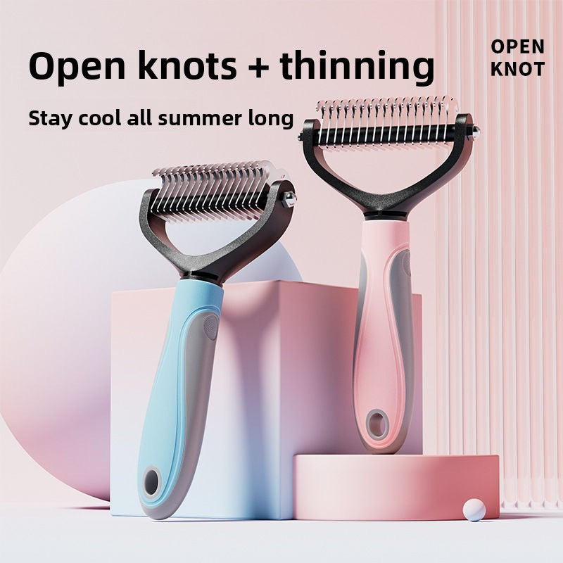 Double-Sided Dog Grooming Comb – Dematting & Deshedding Tool