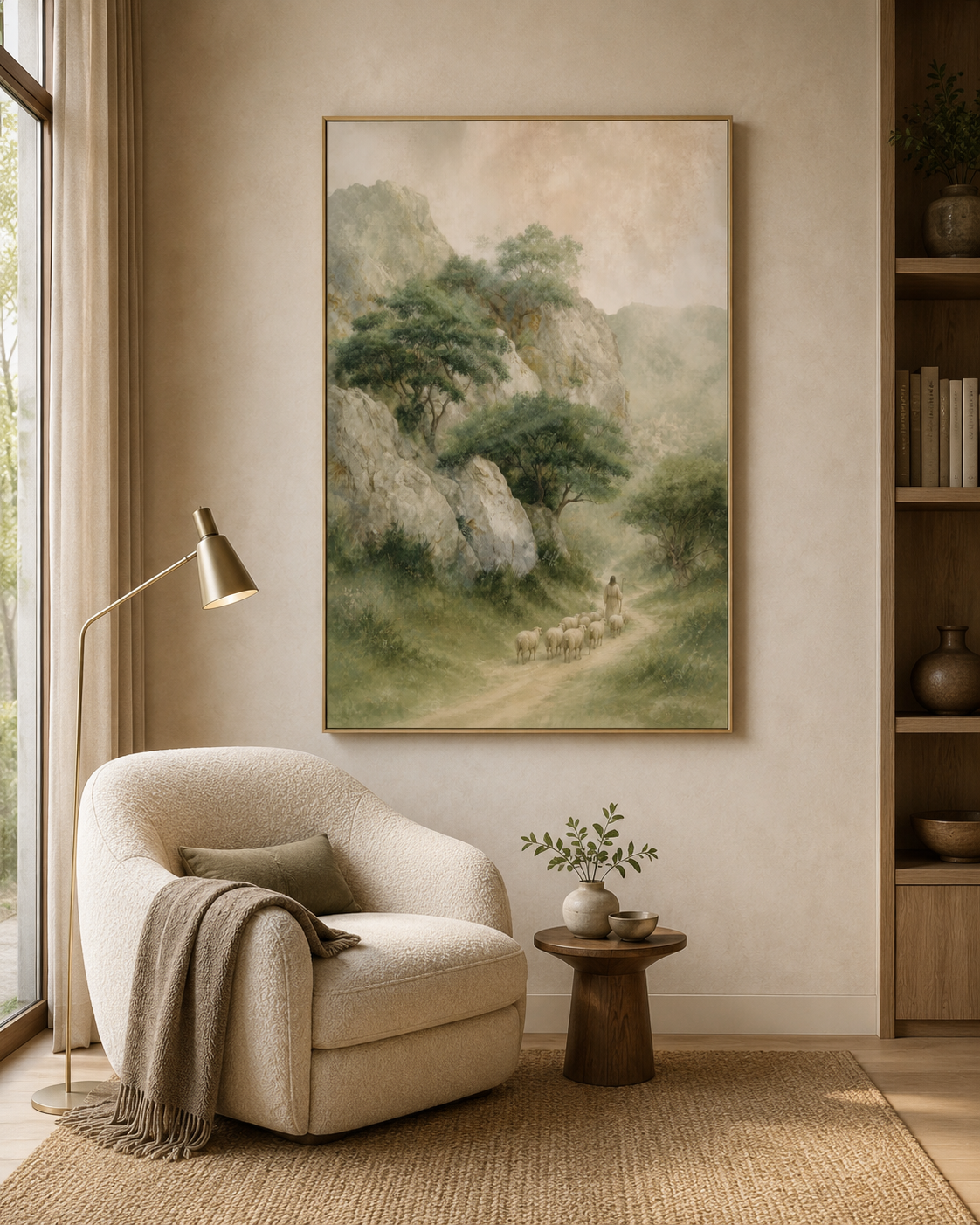 He Leadeth Me (Vertical) — Faith Canvas Wall Art