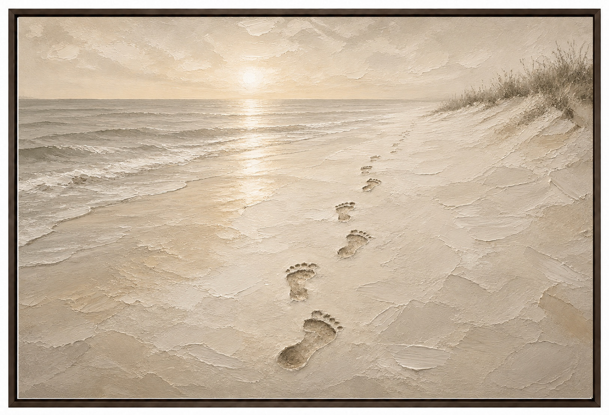 Jesus' Footprints in the Sand — Faith Canvas Wall Art
