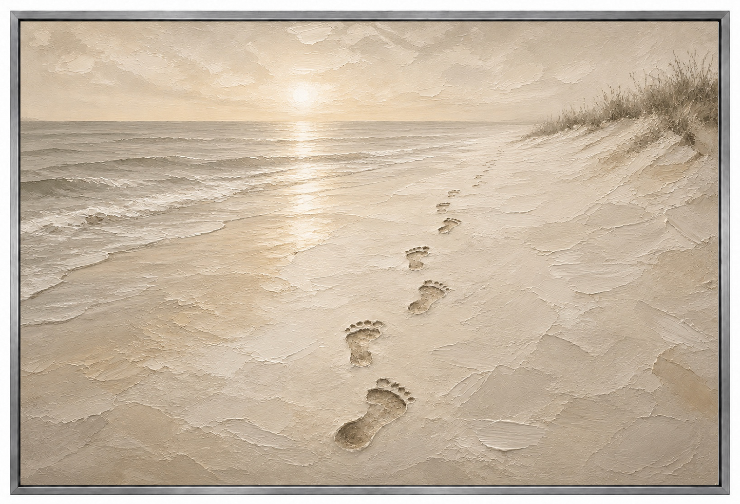 Jesus' Footprints in the Sand — Faith Canvas Wall Art