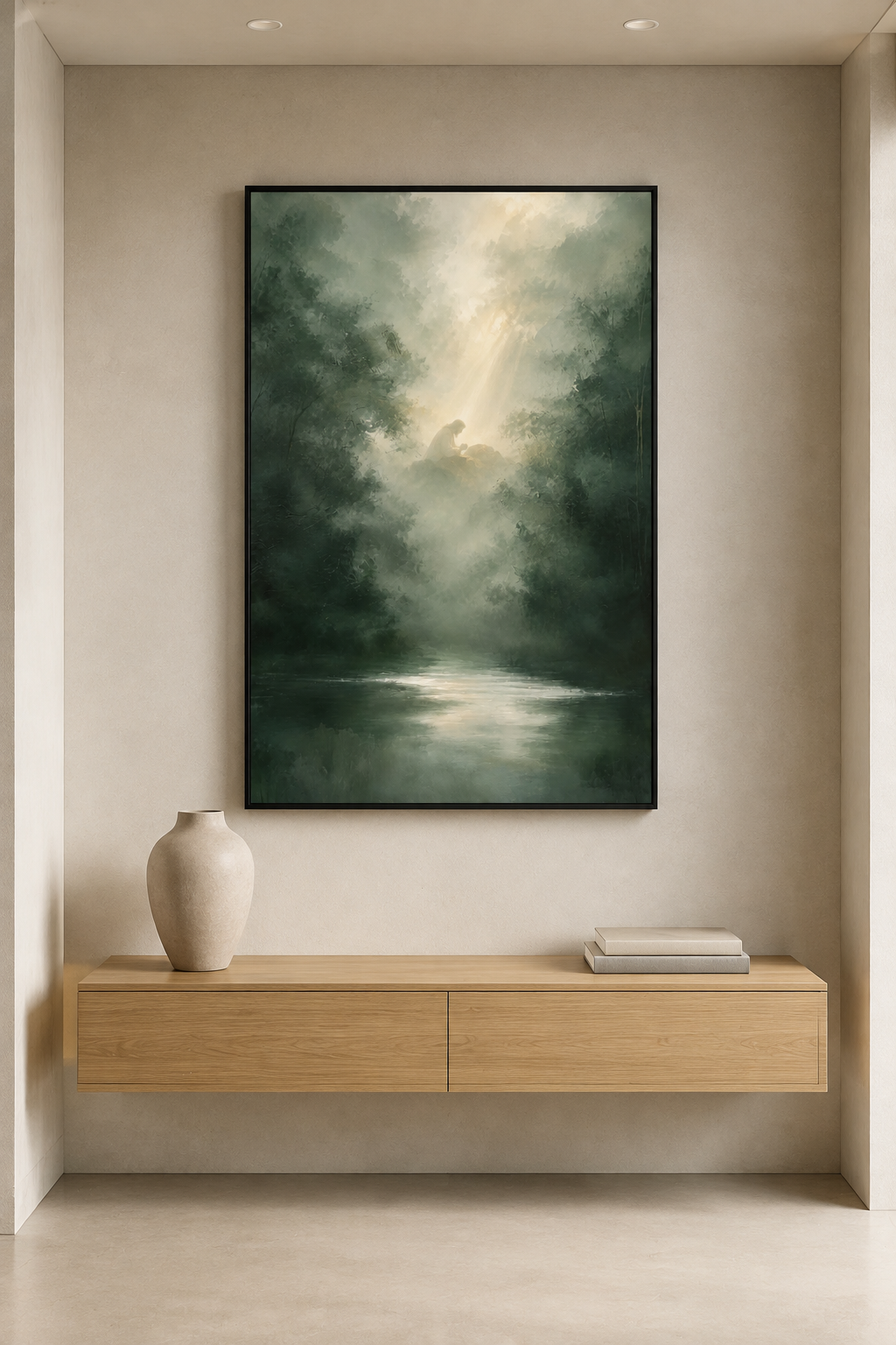 Jesus Praying in Gethsemane (Vertical) — Faith Canvas Wall Art