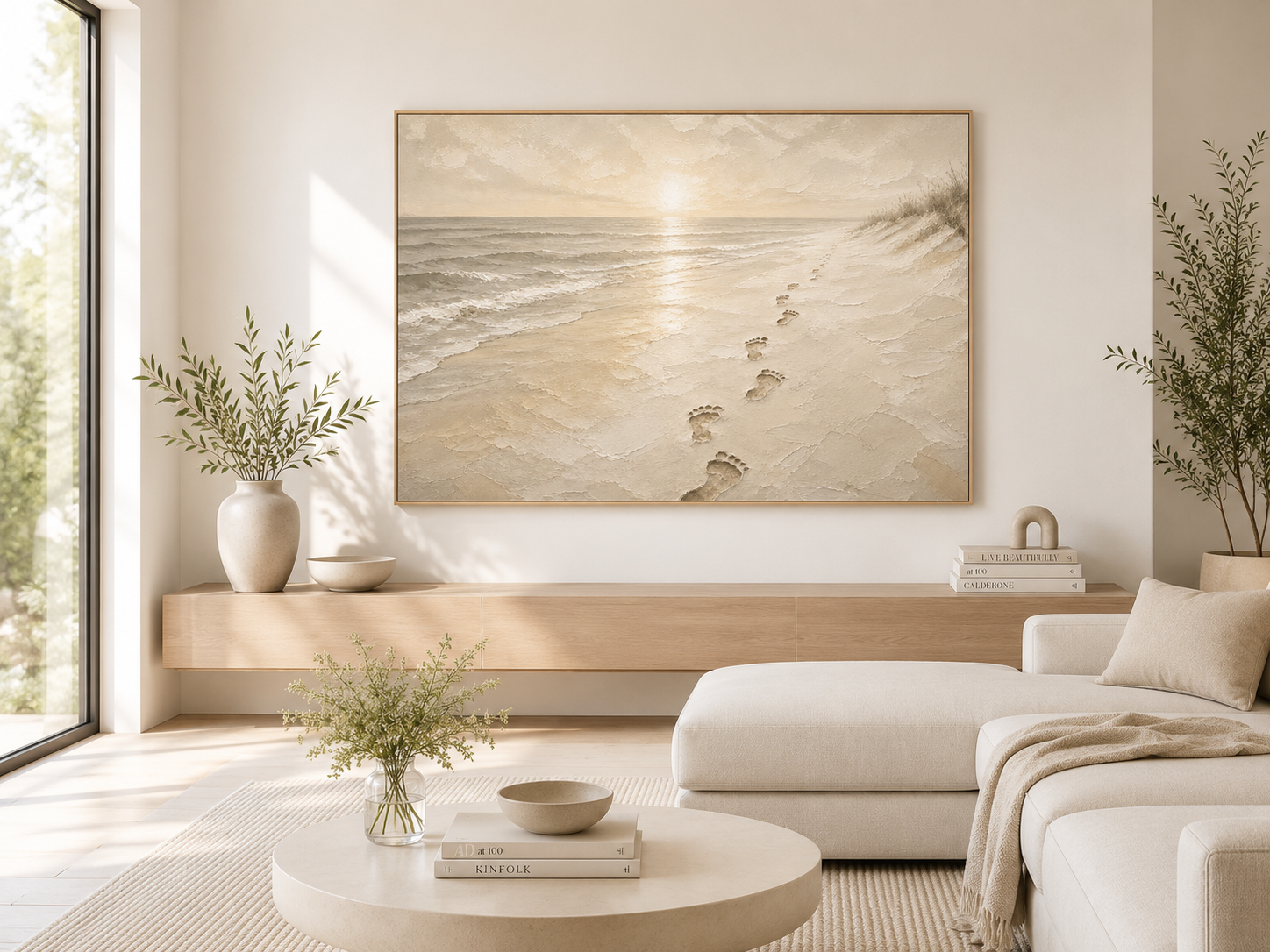 Jesus' Footprints in the Sand — Faith Canvas Wall Art