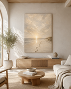 Jesus' Footprints in the Sand (Vertical) — Faith Canvas Wall Art