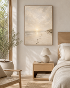Jesus' Footprints in the Sand (Vertical) — Faith Canvas Wall Art