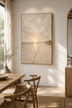 Jesus' Footprints in the Sand (Vertical) — Faith Canvas Wall Art
