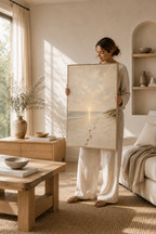 Jesus' Footprints in the Sand (Vertical) — Faith Canvas Wall Art
