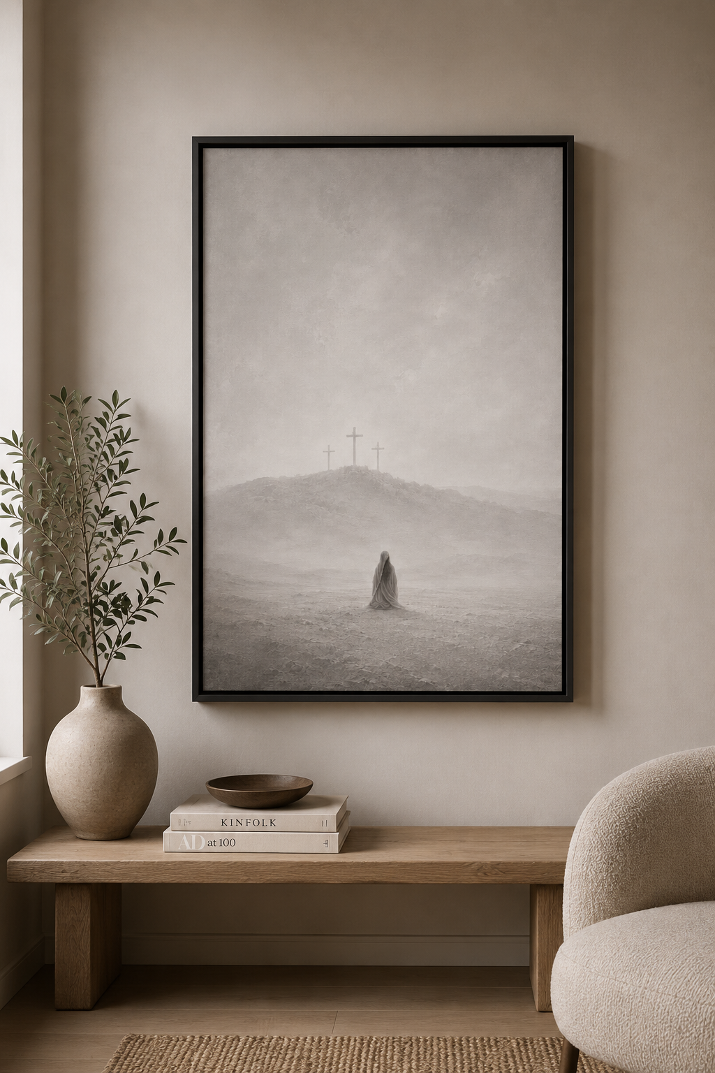 At the Cross (Vertical) — Faith Canvas Wall Art