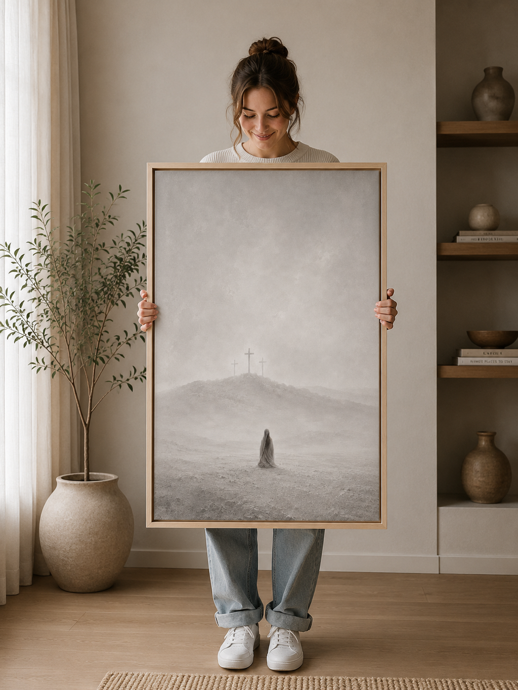 At the Cross (Vertical) — Faith Canvas Wall Art