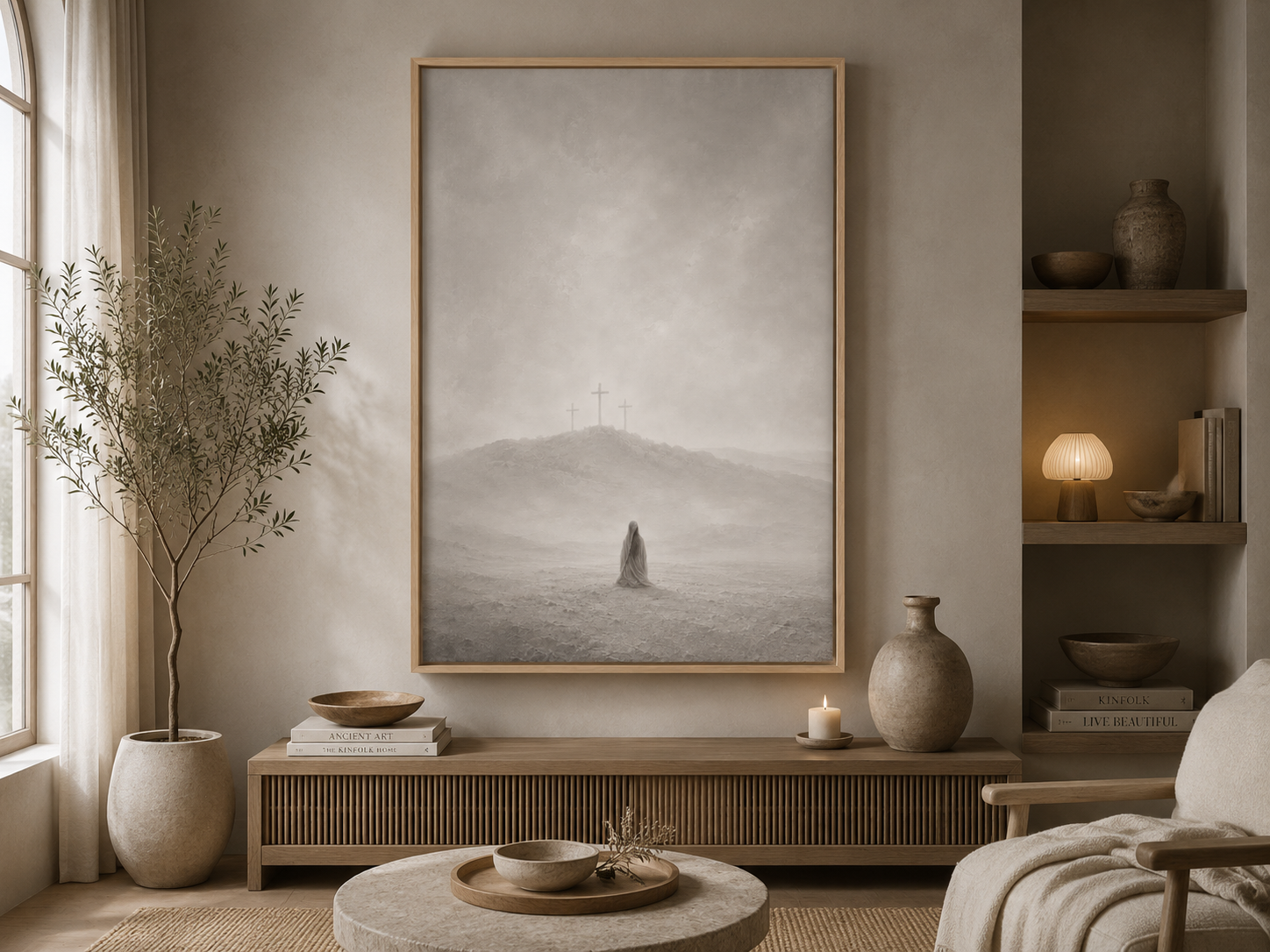 At the Cross (Vertical) — Faith Canvas Wall Art