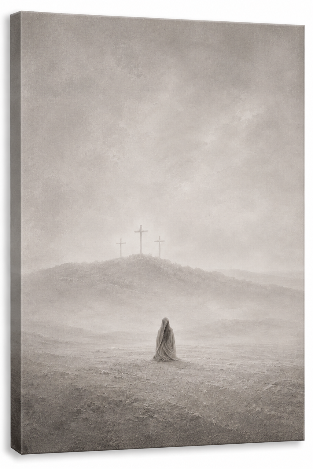 At the Cross (Vertical) — Faith Canvas Wall Art