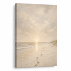 Jesus' Footprints in the Sand (Vertical) — Faith Canvas Wall Art