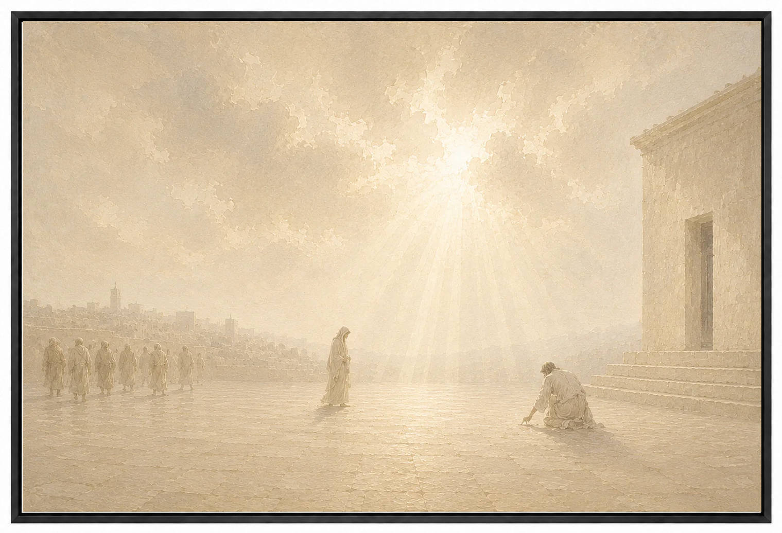 Neither Do I Condemn You — Faith Canvas Wall Art