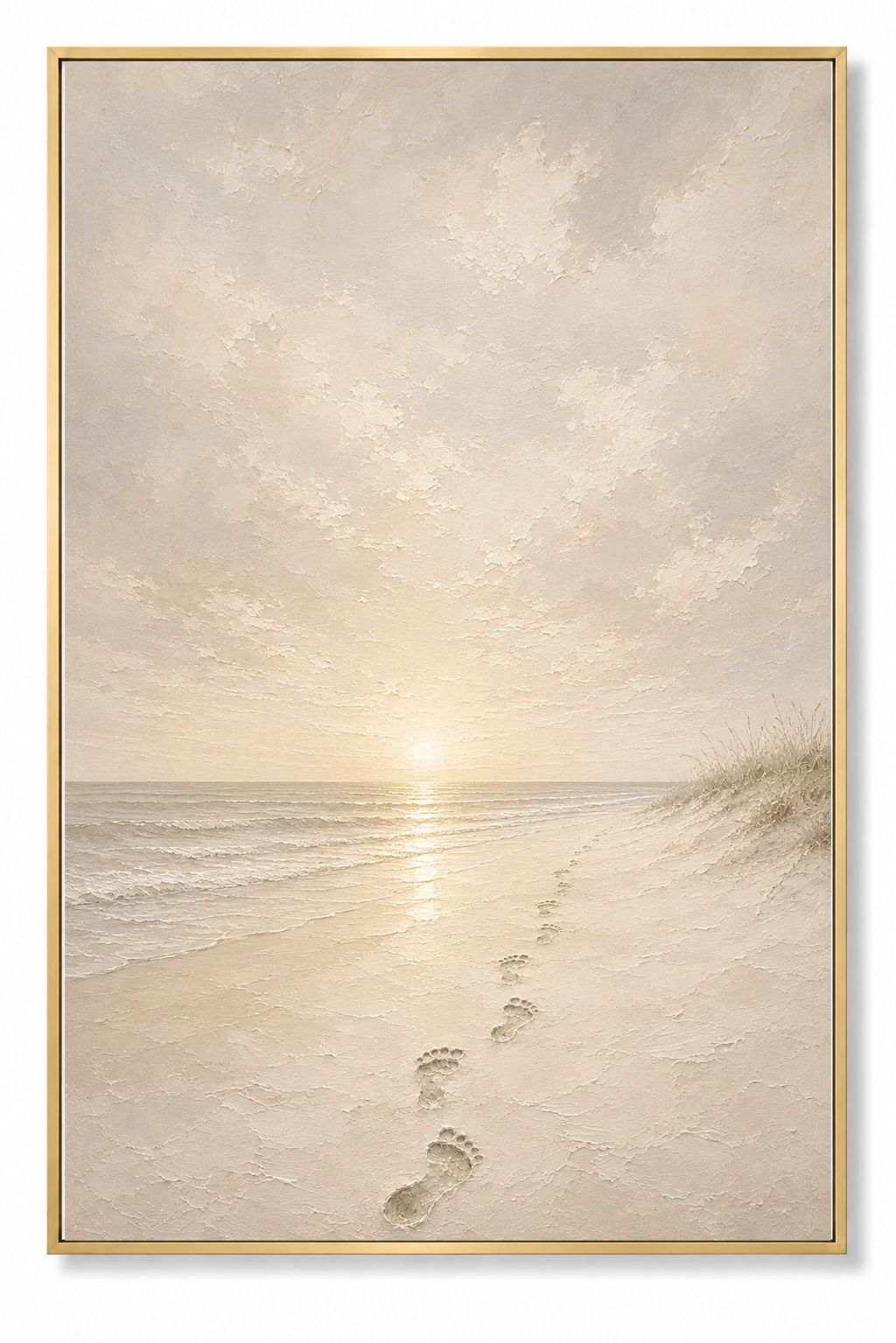 Jesus' Footprints in the Sand (Vertical) — Faith Canvas Wall Art