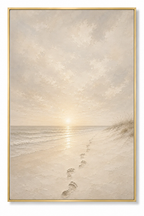 Jesus' Footprints in the Sand (Vertical) — Faith Canvas Wall Art