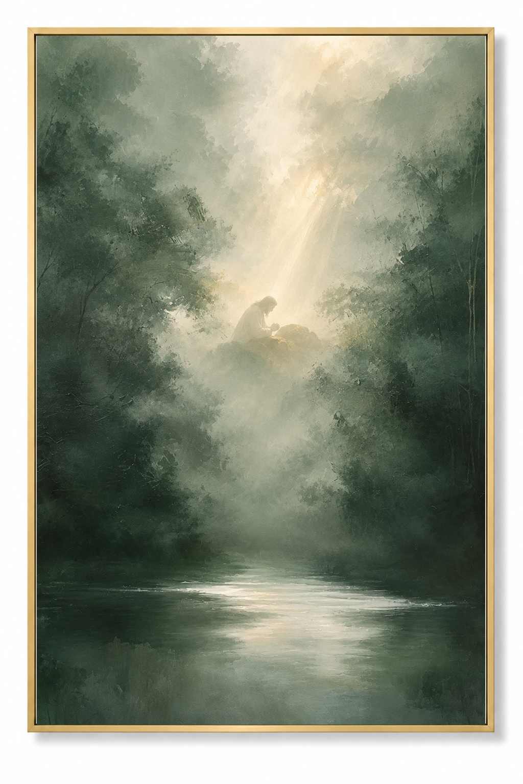 Jesus Praying in Gethsemane (Vertical) — Faith Canvas Wall Art