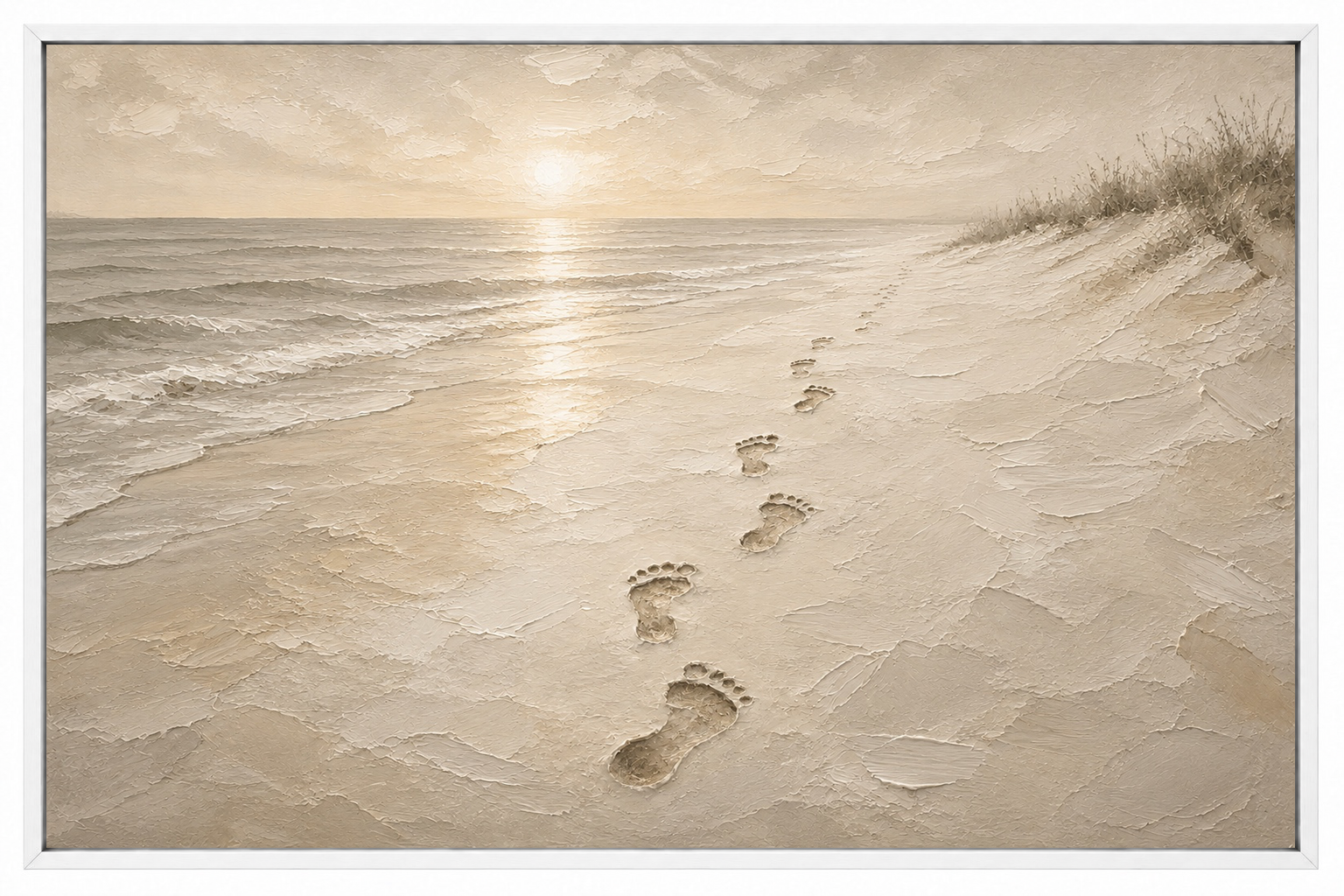 Jesus' Footprints in the Sand — Faith Canvas Wall Art