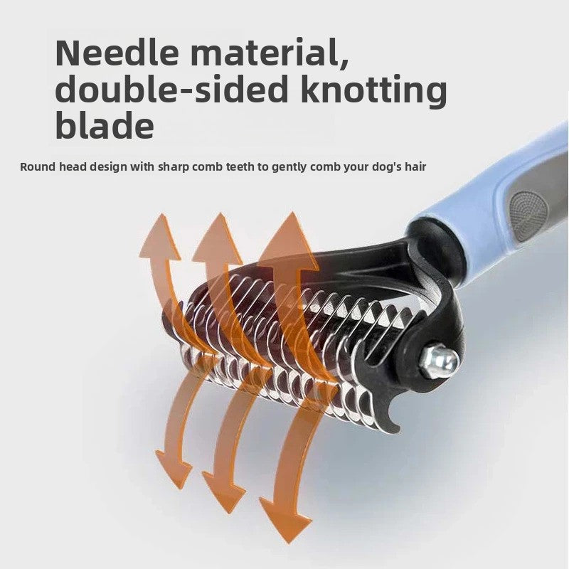 Double-Sided Dog Grooming Comb – Dematting & Deshedding Tool