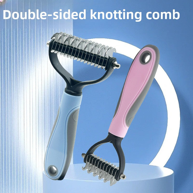Double-Sided Dog Grooming Comb – Dematting & Deshedding Tool